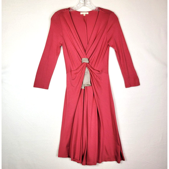 PAULE KA Dresses & Skirts - Paule Ka Womens Modal Silk Jersey Knot Midi Dress Size 36 Pink Stretch Summer